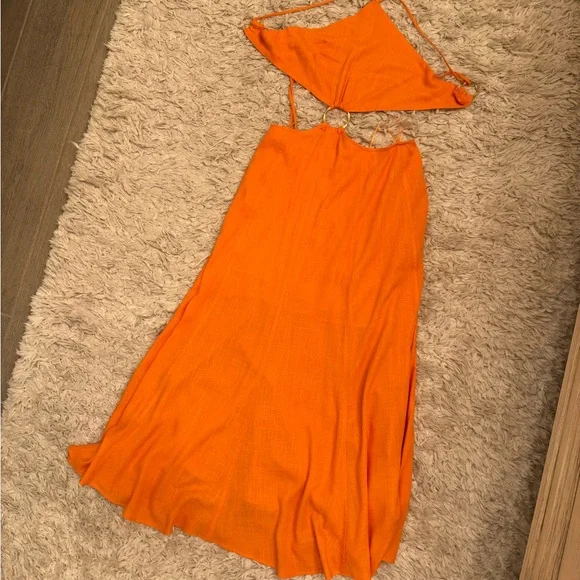 🔥🔥🔥🔥🔥 Orange Cutout Maxi Dress - Picture 14 of 16